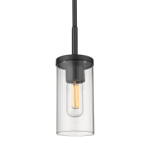 Golden 7011-M1L BLK-CLR - Golden Lighting Winslett 1-light Pendant in Matte Black